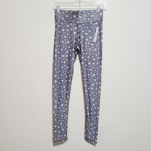Terez High Waist Star Light Ankle Leggings Size L Gray - Picture 1 of 4